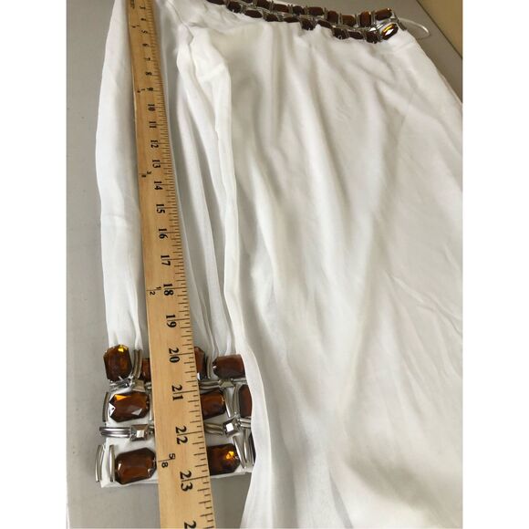 Floyd By Smith Beaded One Shoulder Mini White Dress SZ 12 - Picture 12 of 16